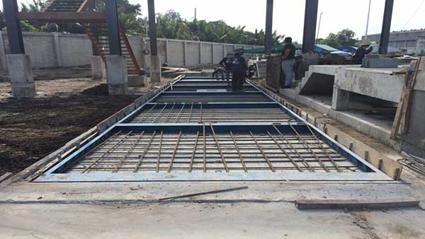 เครื่องชั่งรถบรรทุกแบบฝังบ่อ 3 x 18 เมตร พร้อมติดตั้งอุปกรณ์